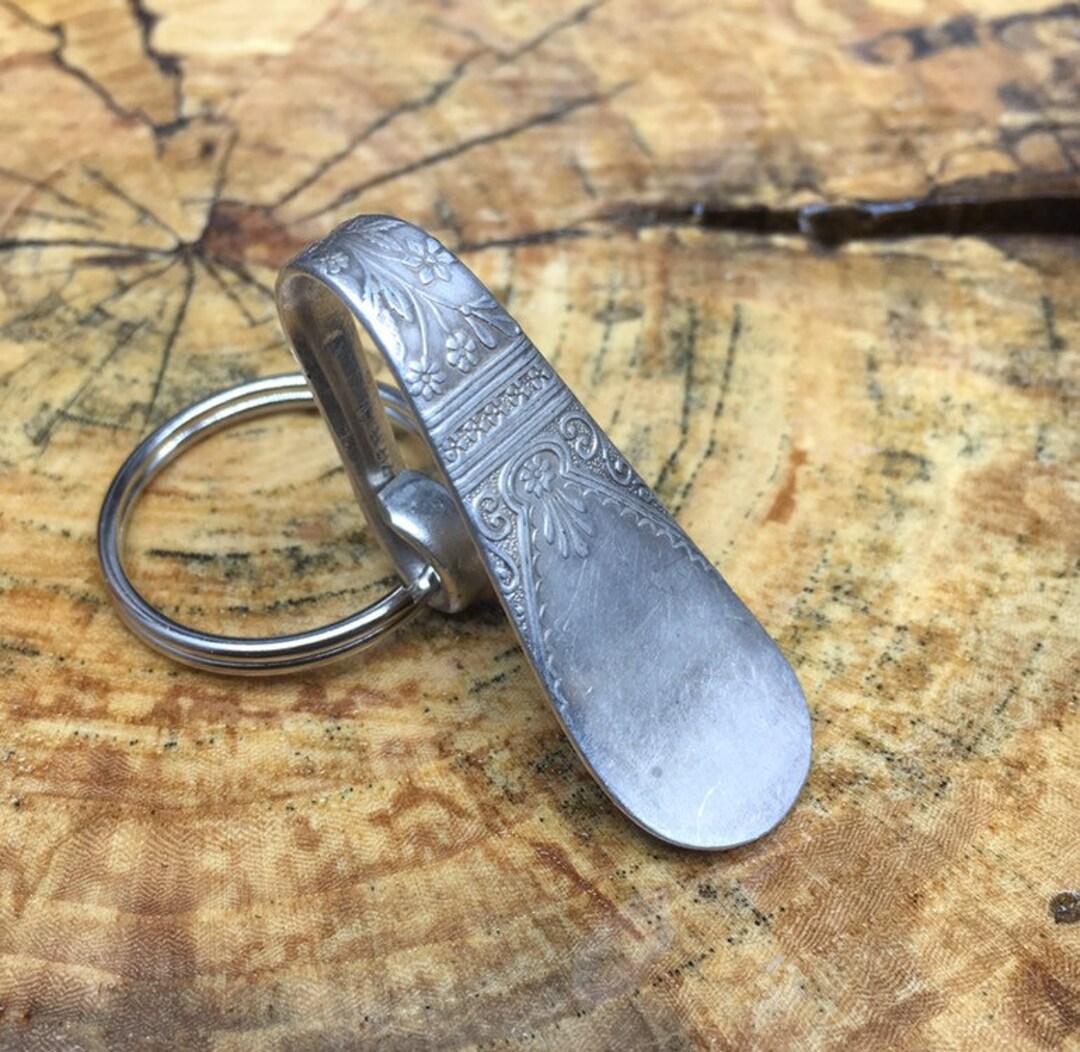 Vintage Purse Hook Clip Silver Key Finder Key Ring Keychain 
