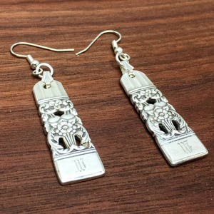 Spoon Earrings 1936 Oneida Coronation with &quot;W&quot; Monogrammed Antique Vintage Silverplate Silverware