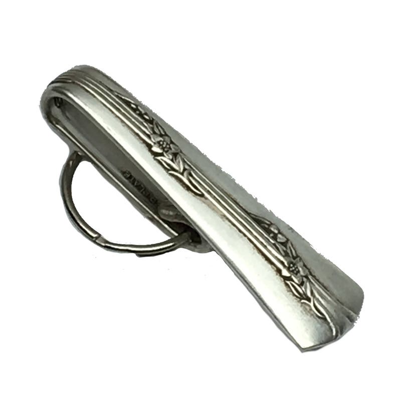 Purse Hook Key Finder Key Ring Keychain Silverplate Silverwear Fairfield Rose image 1