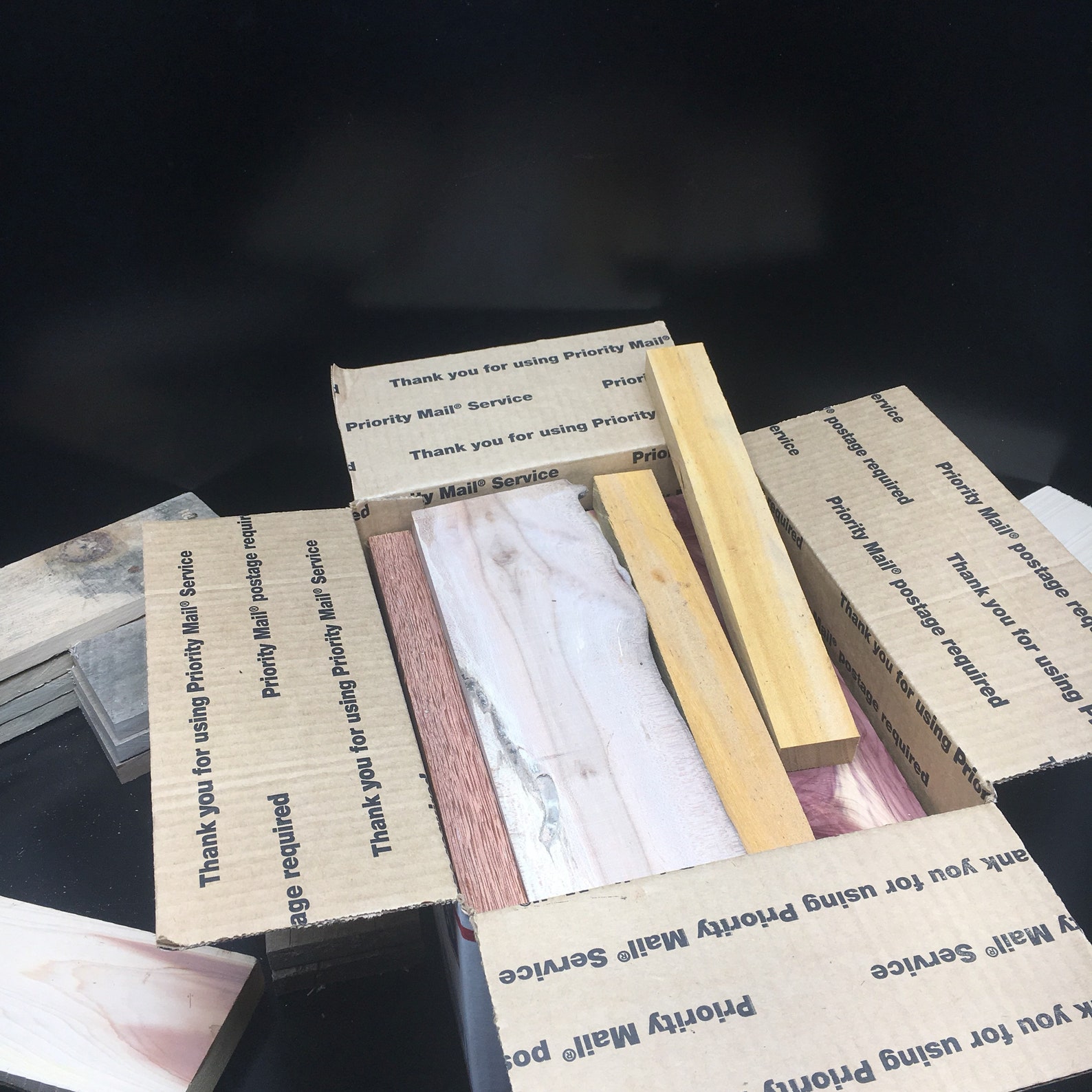 1 Box of Assorted Woods / Lengths Thicknesses Lumber Random Etsy