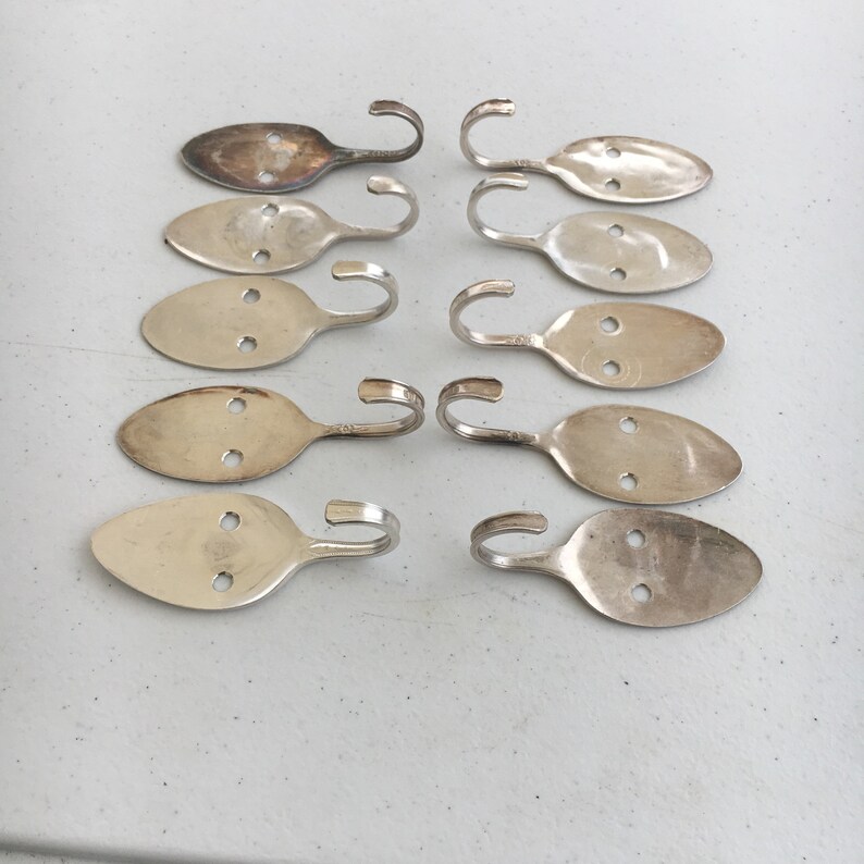 Flattened Spoon Hangers Assorted Hooks Antique Vintage Etsy