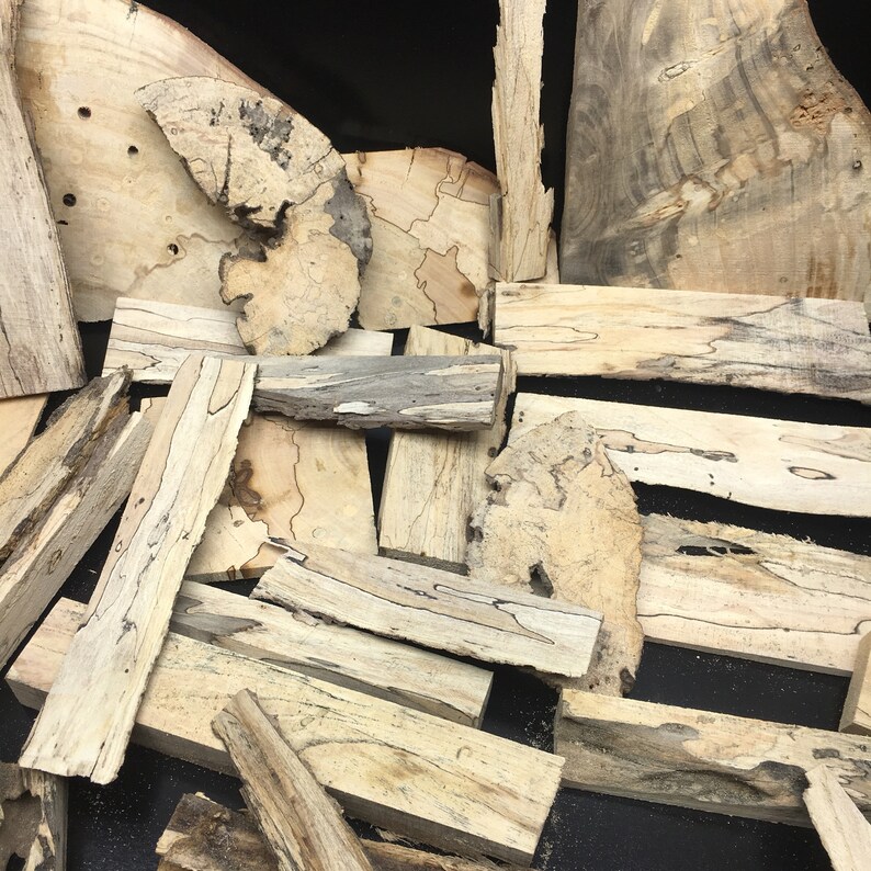 Sale Spalted Wood Scraps. Mix of Live Edge Spalted Wormy. Etsy
