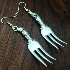 Fork Earrings 1902 TROY From Antique Vintage R Wallace Silverplate Silverware spoon