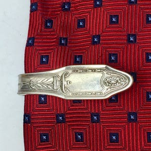 Tie Bar / Money Clip Clasp Made From Antique Silverplate Silverware Vintage Silver