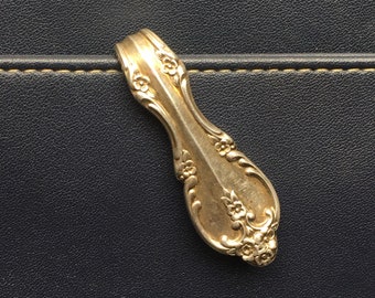 Vintage Silver Purse Hook Key Finder Key Holder Ring Upcycle Pocket Keychain Silverplate Silverware Rogers Bros Southern Splender