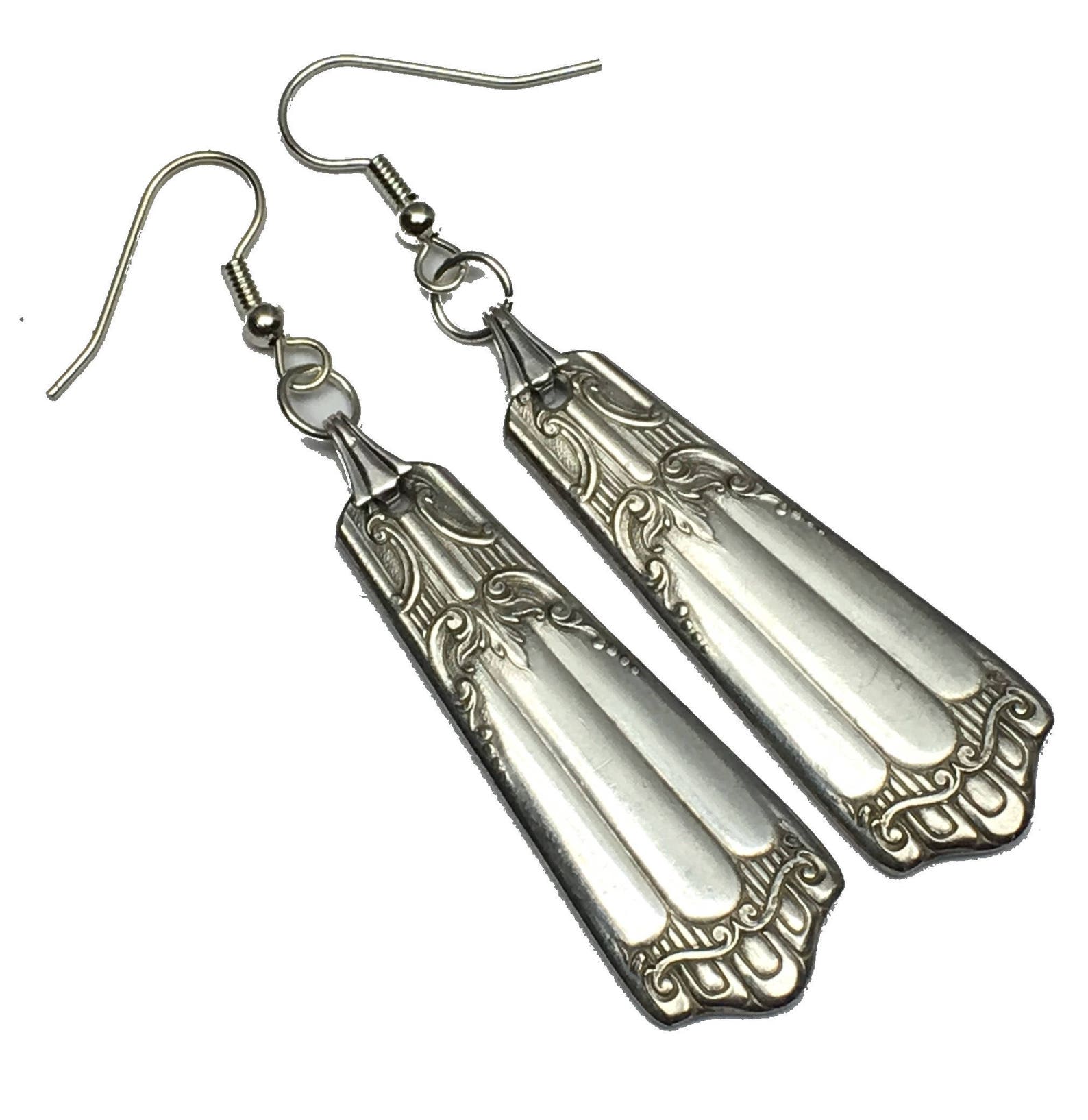 Spoon Earrings 1933 Deerfield Lenox by Wallace Silver Antique Etsy