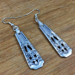 Spoon Earrings From Antique Vintage Wallace Classic Filigree Silverplate silverware