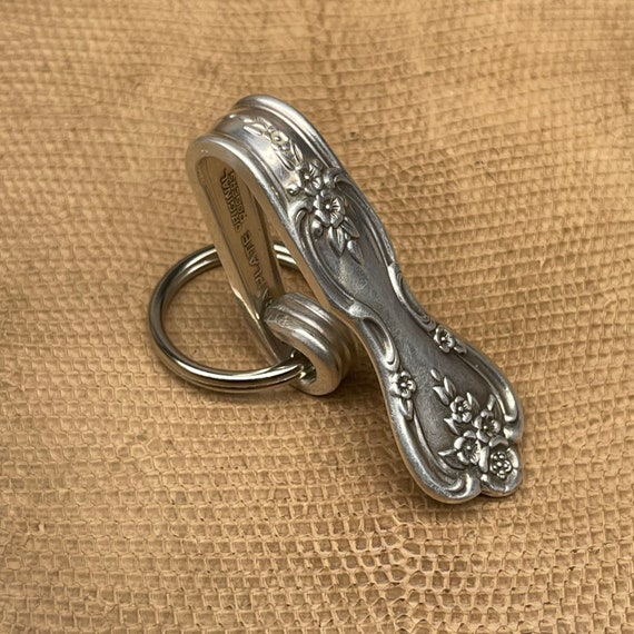 Vintage Silver Purse Hook Key Finder Key Holder Ring Upcycle