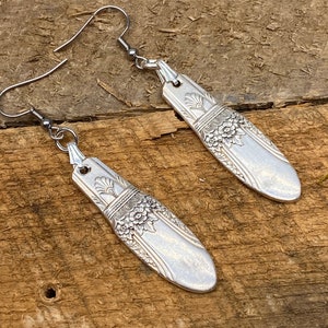 Spoon Earrings First Love Pattern Antique Vintage Silverplate Silverware Gift Christmas