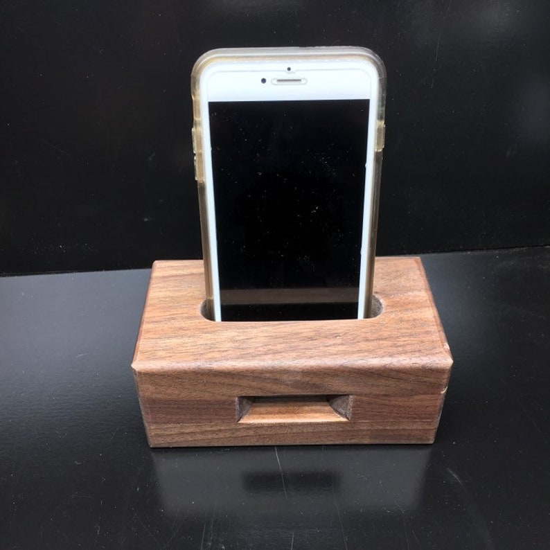 Black Walnut Phone Speaker Passive Amp Amplifier Stand Desk Etsy