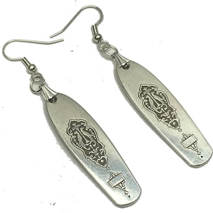 Spoon Earrings 1923 Rogers Community Birds of Paridise Antique Vintage Silverplate Silverware Gift