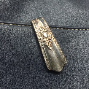 Vintage Purse Hook Clip Silver Key Finder Key Ring Keychain Silverplate Silverware Antique Tie bar Money Clip Maytime