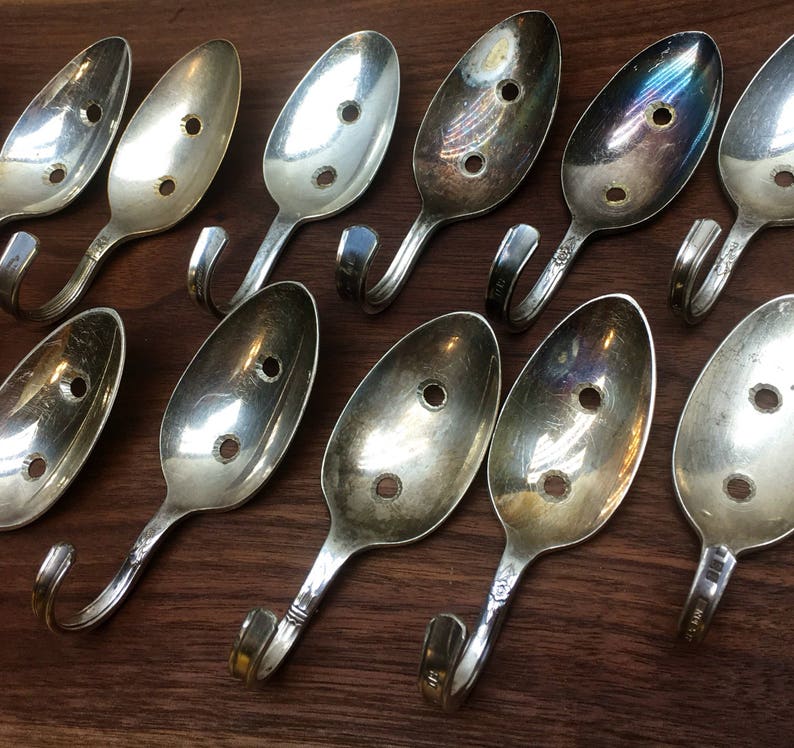 Assorted Hooks Spoon Hangers From Antique Vintage Silverplate Etsy