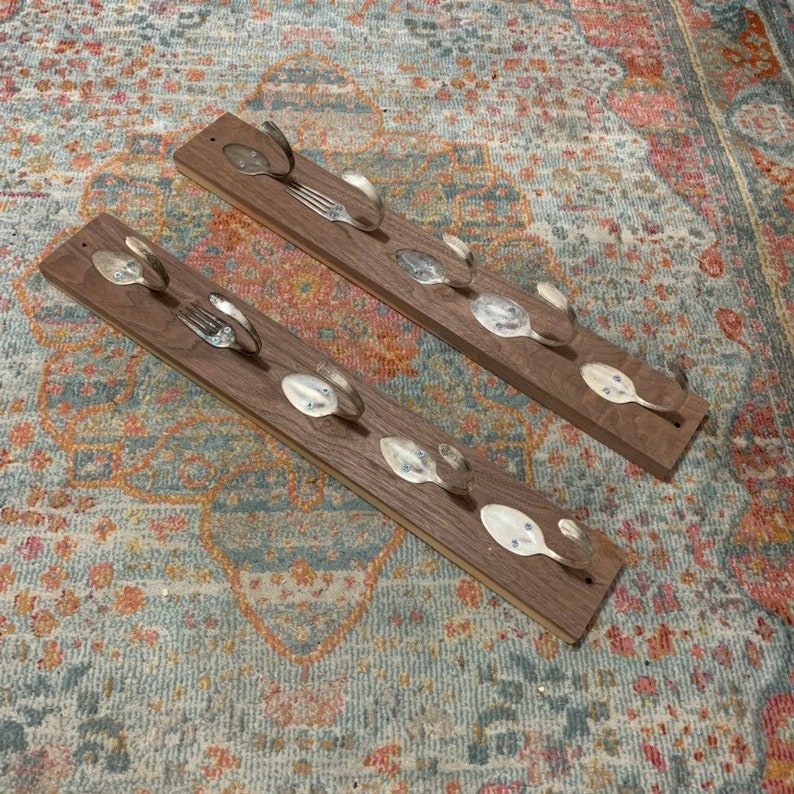 1 to 10 Rolling Pin Wall Rack Hanger Assorted Hooks Hangers Antique ...