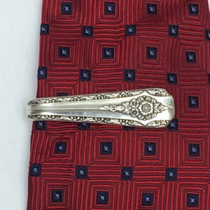 Tie Bar / Money Clip Clasp Made From Antique Silverplate Silverware Vintage