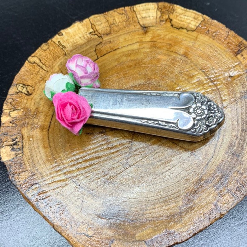 Magnetic Bud Vase Boutonniere Strong Magnet Lapel Pin Antique Vintage Silverplate Silver Recycle Floral Wedding Brooch Fridge Unknown Pat