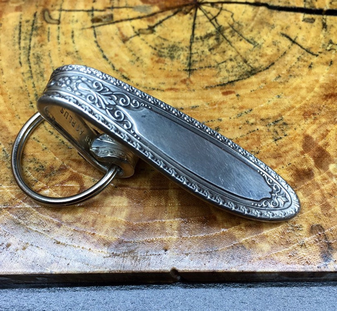Vintage Silver Purse Hook Key Finder Key Holder Ring Upcycle