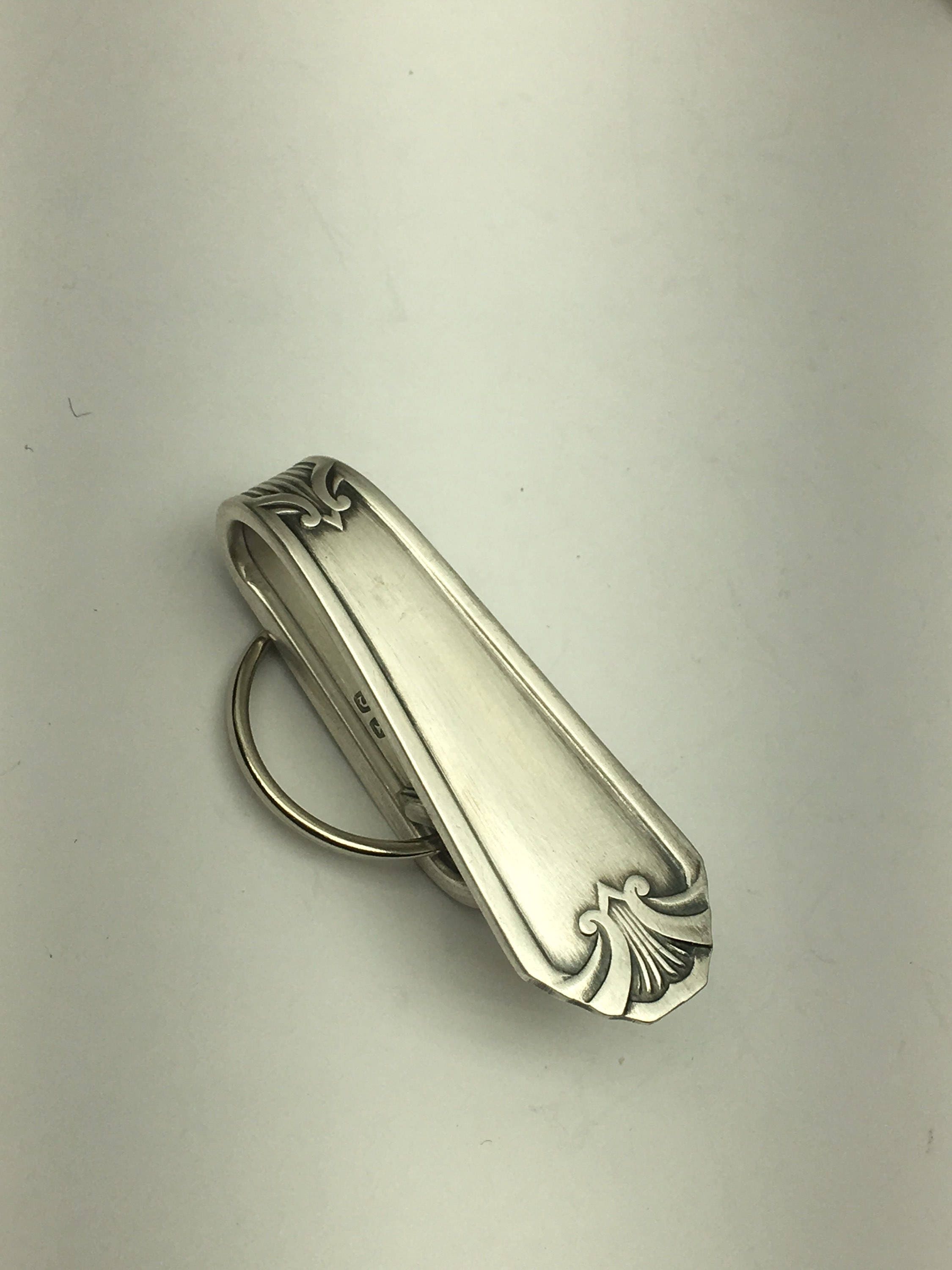 TwoCartersandCo Rare Purse Hook Clip Vintage Silver Key Finder Key Ring Keychain Silverplate Silverware Antique Edward Holmes