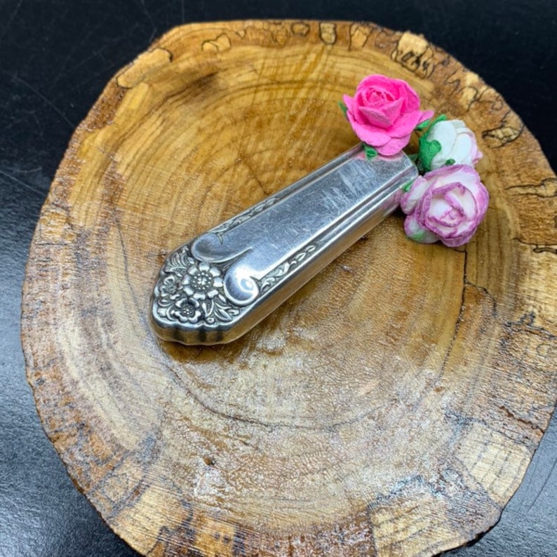 Magnetic Bud Vase Boutonniere Strong Magnet Lapel Pin Antique Vintage Silverplate Silver Recycle Floral Wedding Brooch Fridge Unknown Pat