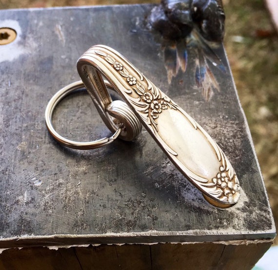 Vintage Purse Hook Clip Silver Key Finder Key Ring Keychain