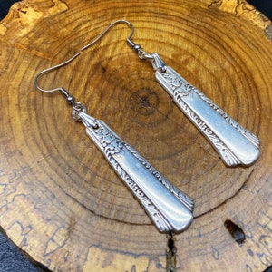 Spoon Earrings Treasure Pattern Antique Vintage Silverplate Silverware Gift Christmas