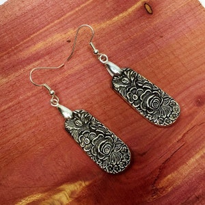 Floral Spoon Earrings Flowers Antique Vintage Silverplate Silverware Gift Godinger