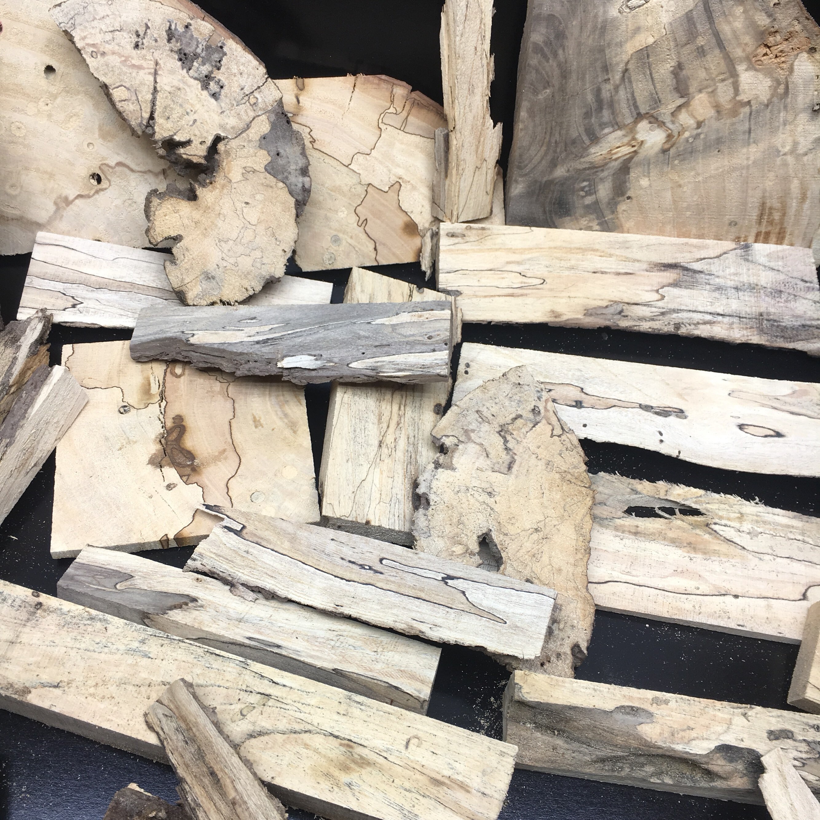 Sale Spalted Wood Scraps. Mix of Live Edge Spalted Wormy. Etsy