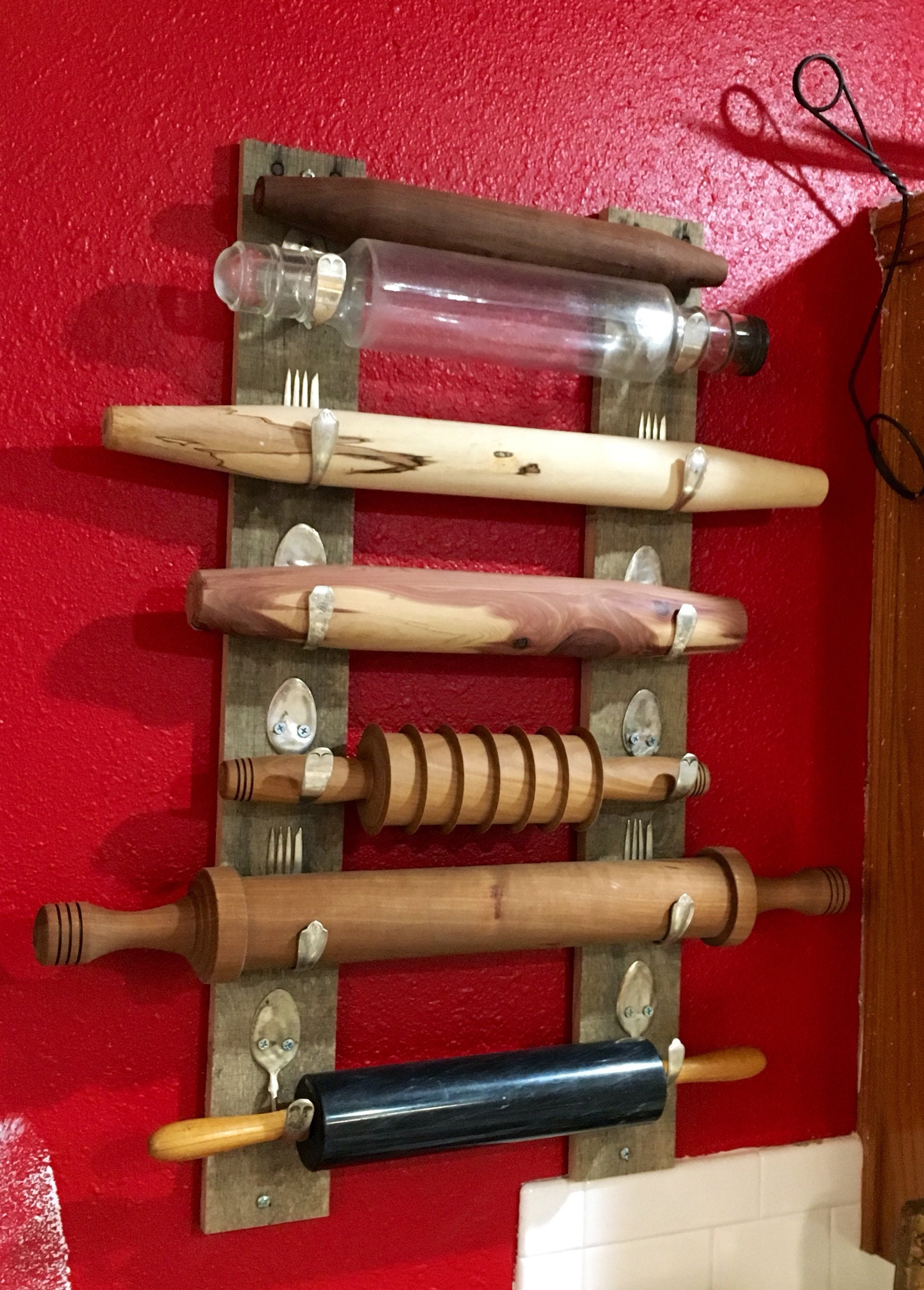 1 to 10 Rolling Pin Wall Rack Hanger Assorted Hooks Hangers Etsy Australia