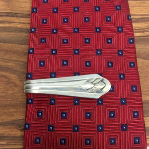 Tie Bar / Money Clip Clasp Made From Antique Silverplate Silverware Vintage Silver Winthrop Metropolitan
