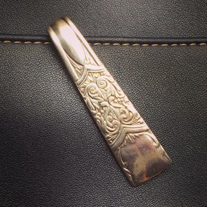 Vintage Silver Purse Hook Key Finder Key Holder Ring Upcycle Pocket Keychain Silverplate Silverware Diamond Plate