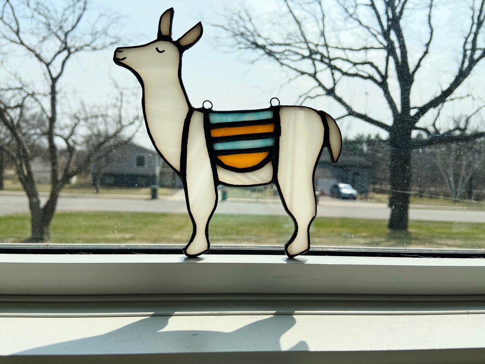 Llama Suncatcher Stained Glass Llama Gift Llama decor Etsy