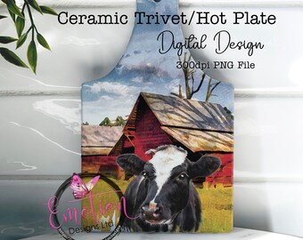 Trivet / Hot Plate Digital Design for sublimation, instant digital download, PNG, Farm Scene, DTF printing