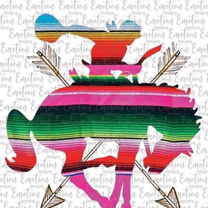 Serape paard en pijlen PNG, instant download, sublimatie graphics, clipart, DTF-afdrukken