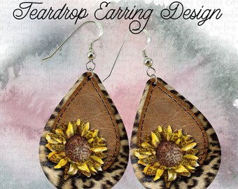 Teardrop  Earring digital designs, instant download, sublimation designs, original artwork, png, DTF printing