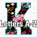 Floral Letters A to Z Clip Art, Instant Download, DTF Printing - Etsy