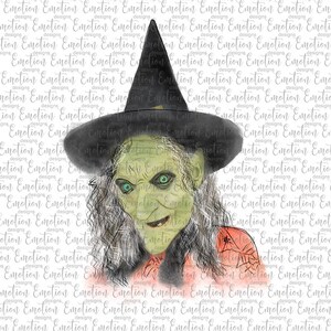 Wicked witch watercolor drawing clipart, instant download, Sublimation Graphics, DTF printing