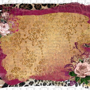 Floral Leopard Gold Frame, instant download, Sublimation graphics, PNG, DTF printing