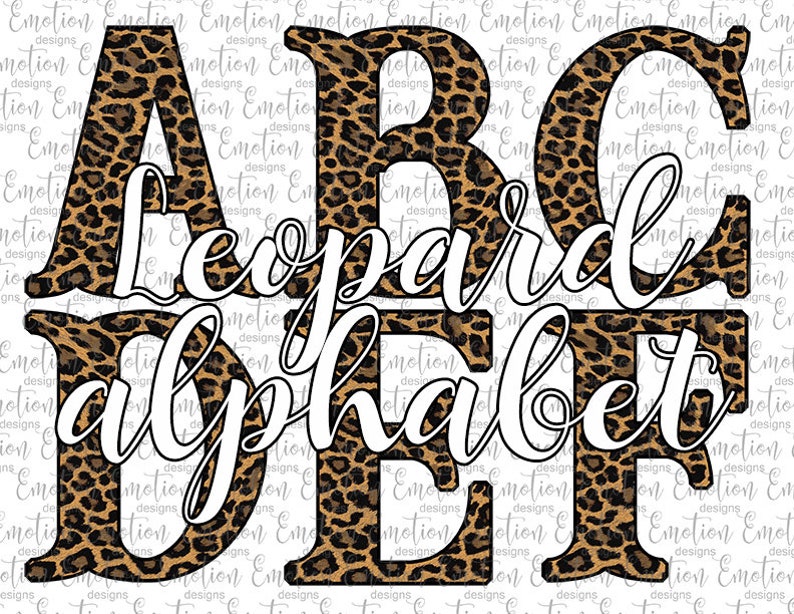 Leopard Letters A to Z Clip Art, Instant Download, DTF Printing - Etsy