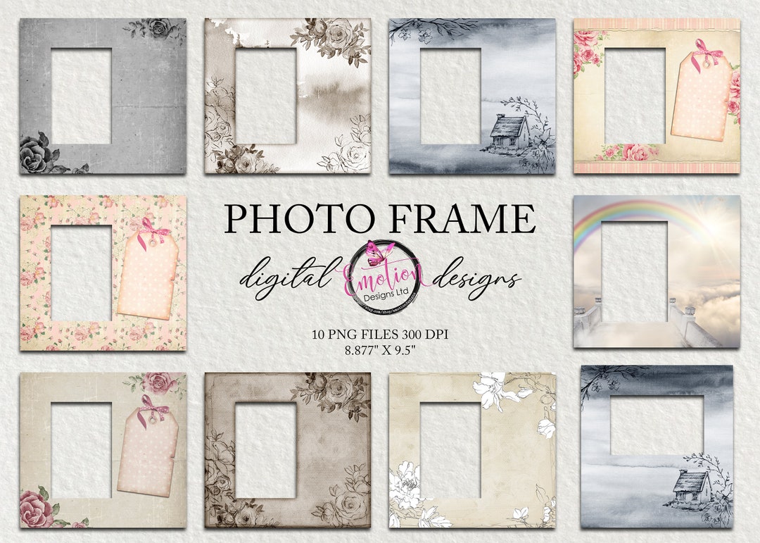 Photo Frame Digital Design Bundle, Instant Download, Sublimation ...