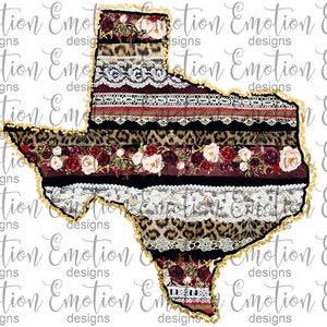 Victorian Lace Texas Glitter PNG, instant download, Sublimation Graphics, Clipart