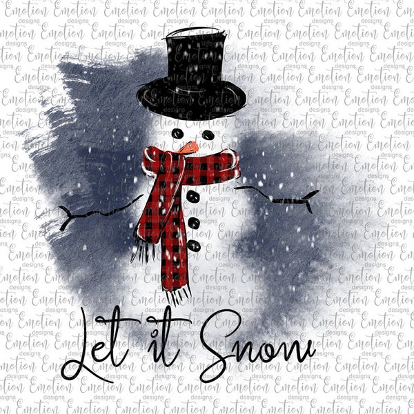 Let It Snow hand drawn clipart, instant download, Sublimation graphics, PNG