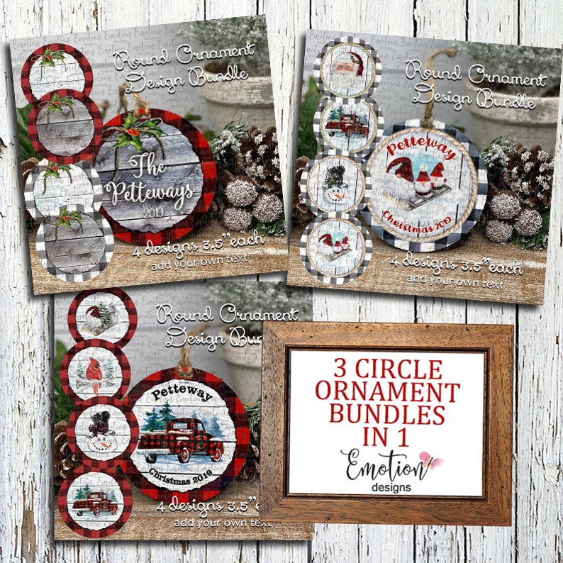 Download Circle Christmas ornament design mega bundle instant | Etsy