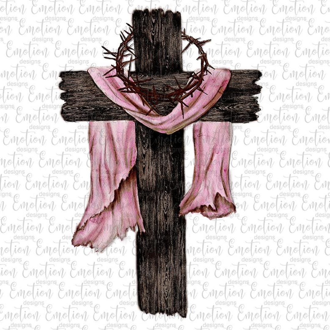 Christian Cross Pink Sash Watercolor, Instant Download, Sublimation ...