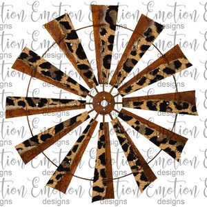 Leopard rust windmill, instant download, Sublimation graphics, PNG, DTF printing