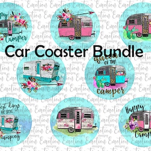 Summer Car Coaster design 2 bundle, instant download, sublimation