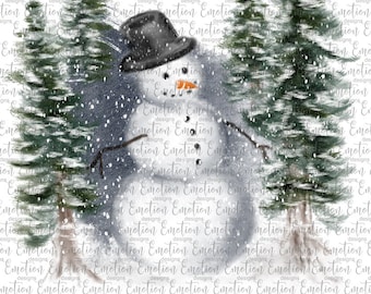 Hand Drawn Watercolor Snowman clipart, instant download, Sublimation graphics, PNG