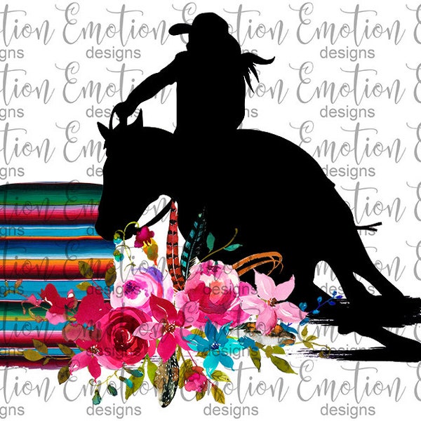 Serape Barrel Racing Rodeo PNG Clipart, instant download, sublimation graphic