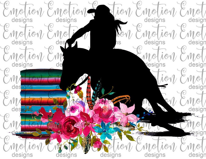 Barrel Racing Rodeo Instant Download Digital Clip Art Sublimation PNG