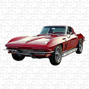 1963 Vette Stingray, &#39;63, classic car, watercolour, instant download, Sublimation graphics, PNG, DTF printing
