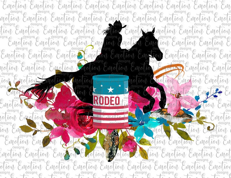 Barrel Racing Rodeo Instant Download Digital Clip Art Sublimation PNG